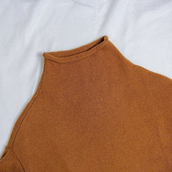 WILFRED | Cyprie Sweater Wool Mock Neck Brown Cropped Jumper xs Aritzia - Picture 5 of 10